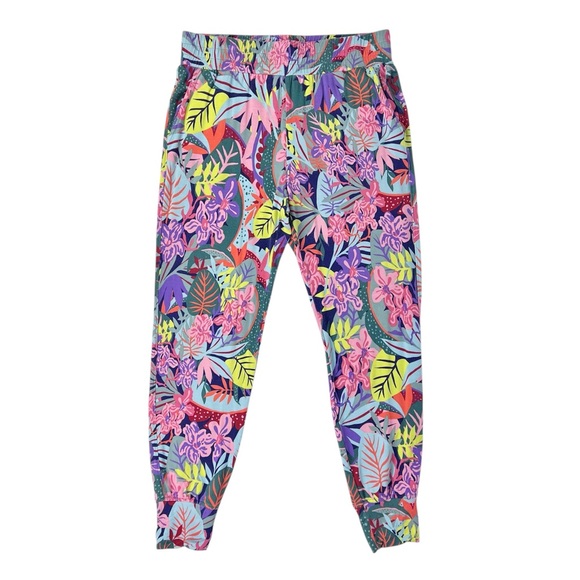 CAbi Pants - Cabi Bright Tropical Print Snappy Joggers Pants #5966 Pockets Size Small‎
